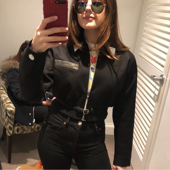 Alexander Wang Cropped Studded Collared Jacket - Picture 5 of 6